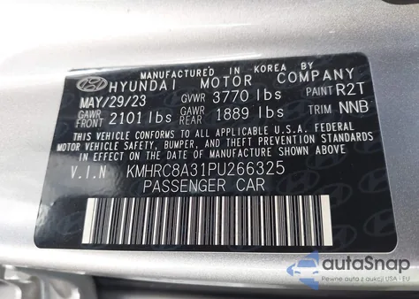 2023 Hyundai Venue Sel из США, поврежденный, VIN KMHRC8A31PU266325